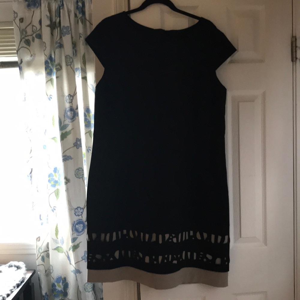Size 16 black dress with laser cut detailing